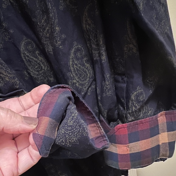 Alan Flusser Blue Paisley Button Up~ Men’s Large - Picture 5 of 6